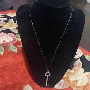 Silver Key Pendant Necklace Minimalist Design